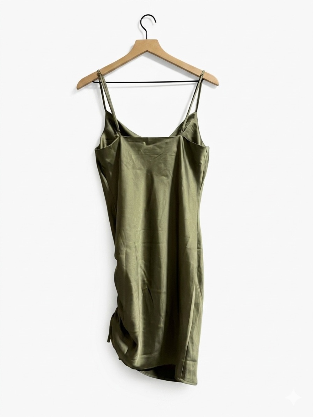 Forever 21 Olive Satin Cowl Slip Dress - Picture 7 of 7